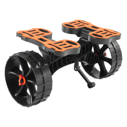 Kayak Cart, 136.1 kg Load Capacity, Foldable Kayak Trolley with 25.4 cm Solid Rubber Tires & 1 Ratchet Strap, Paddle Board Trolley for Carrying Kayaks, Canoes, Paddleboards, Float Mats,Jon Boats