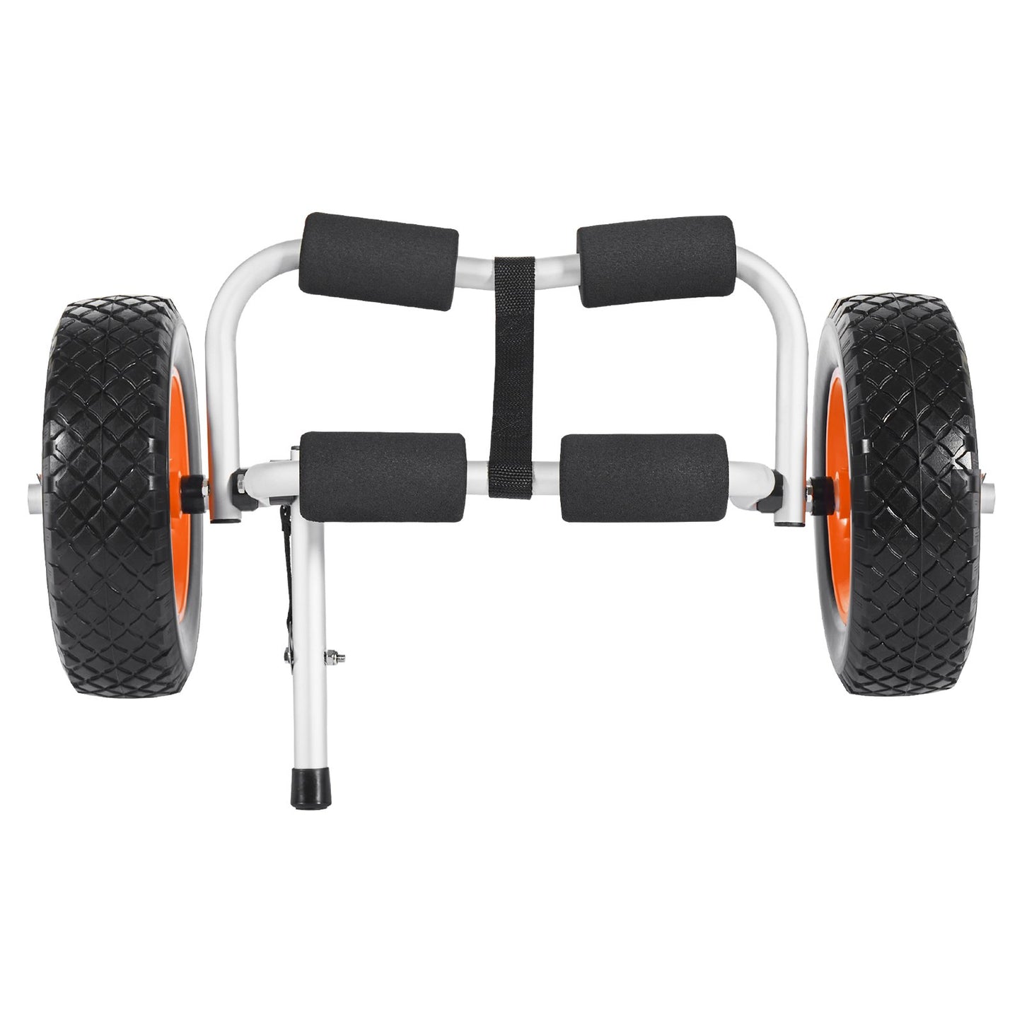 Kajakwagen, 90 kg Tragkraft, faltbarer Kajakwagen mit 25,4 cm Vollgummireifen und 1 Ratschengurt, Paddleboard-Wagen zum Transport von Kajaks, Kanus, Paddleboards, Schwimmmatten und Jon-Booten