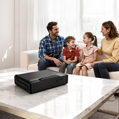 Gun Safe, Heavy Duty Handgun Safe with Fingerprint/Password/Key, 3-Way Quick Access Firearm Case Box with Lighting for 2 Pistols & 2 Magazines, Pistol Gun Box for Nightstand Bedside Desk Car