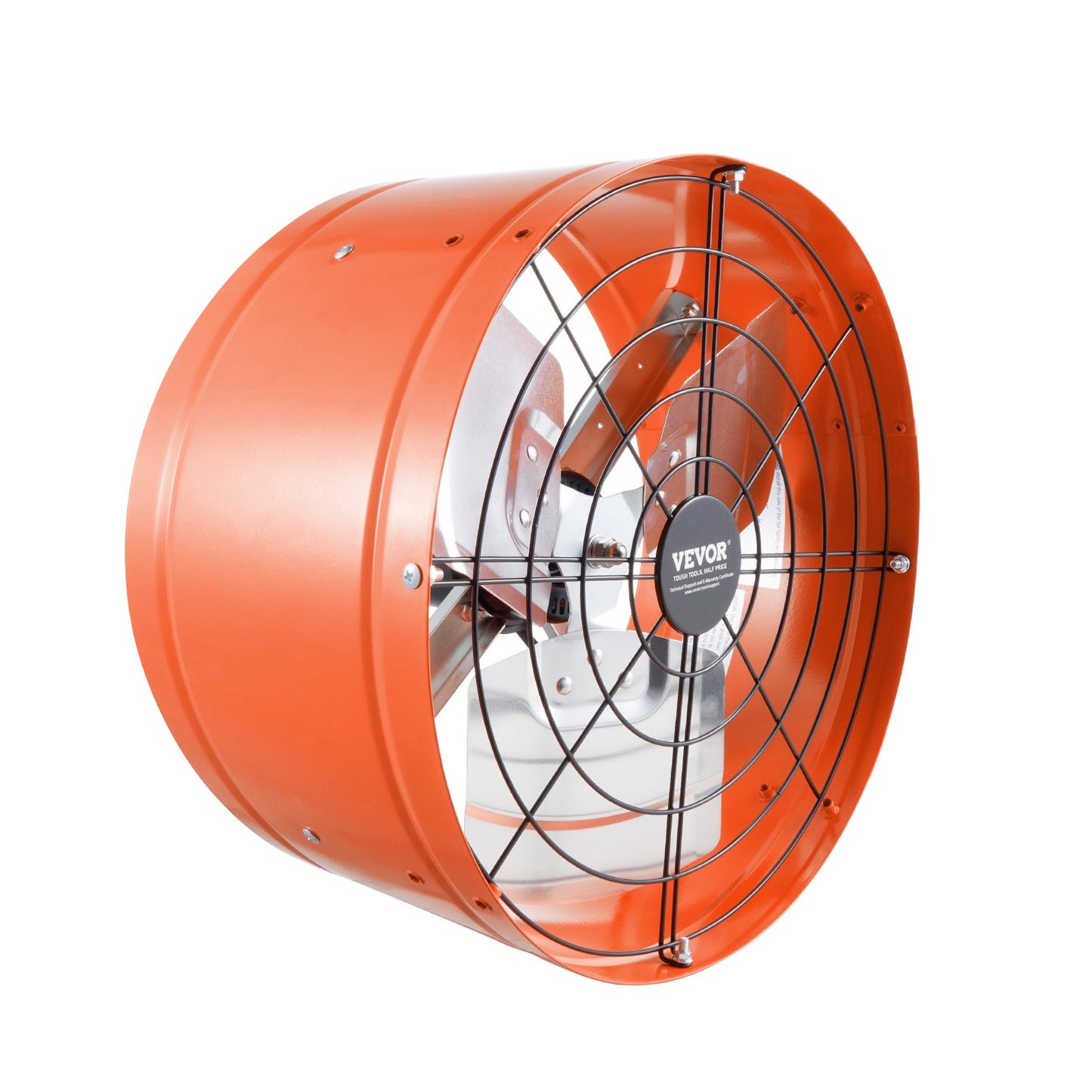 Gable Mount Fan, 15 Inch Attic Exhaust Fan with Adjustable Thermostat & Outer Mesh, 1650 CFM House Ventilator Cools Up to 2360 Sq.Ft, Quiet Ventilation for Roof, Garage & Shop, Vibrant Orange