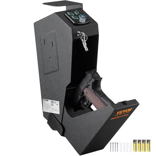 Mounted Gun Safe for Pistols Biometric Gun Safe 3 Access Ways for 1 Pistol