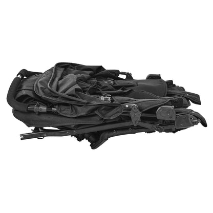 Doppelkinderwagen, nebeneinander, faltbarer, leichter Zwillingskinderwagen mit Tandemsitzen, verstellbarer Fußstütze/drehbarem Schiebegriff, Rundum-Sicherheitsgurt, Aufbewahrungskorb, für Neugeborene und Kleinkinder (Schwarz)