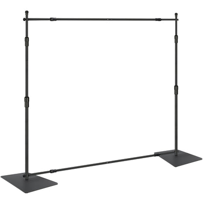304.8 x 304.8 cm Pipe and Drape Kit, Heavy Duty Backdrop Stand with Carbon Steel Base, Adjustable Backdrop Support with 6 Clamps and A Carry Bag for Wedding, Party, Event, Photography, and Exhibition