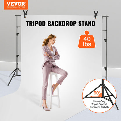 365.7 x 304.8 cm Heavy Duty Backdrop Stand, Height Adjustable Photography Backdrop Stand, Background Support System with 6 Clamps and A Carry Bag, for Party, Wedding, Display, Photo
