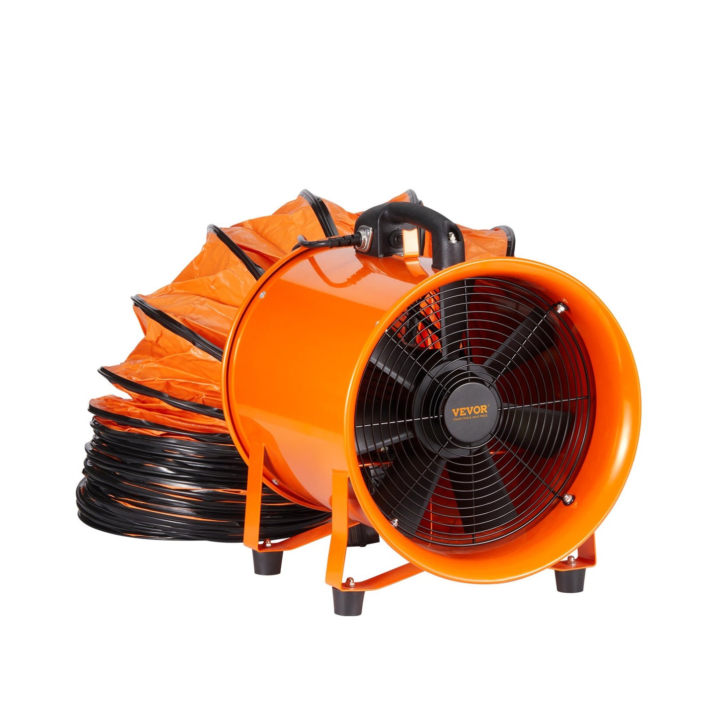 40.6cm Portable Ventilator, 2 Speed 5175CFM High-Velocity Industrial Utility Blower Fan with 10m Flexible Duct Hose, Exhaust Axial Fan for Basements, Workshops, Warehouses, Orange