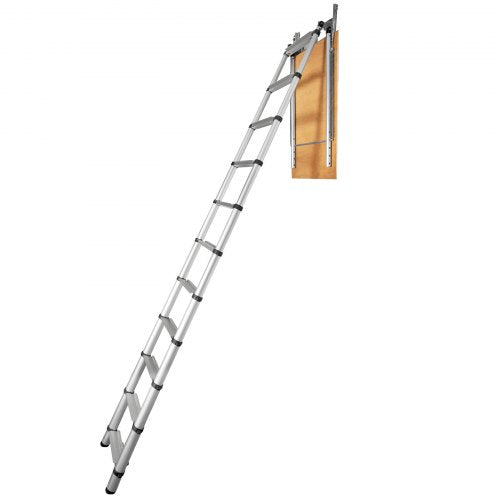 Attic Ladder Telescoping, 158.8 kg Capacity, 100 cm x 60 cm, Multi-Purpose Aluminium Extension, Lightweight and Portable, Fits 3m-3.2m Ceiling Heights, Convenient Access to Your Attic Standard