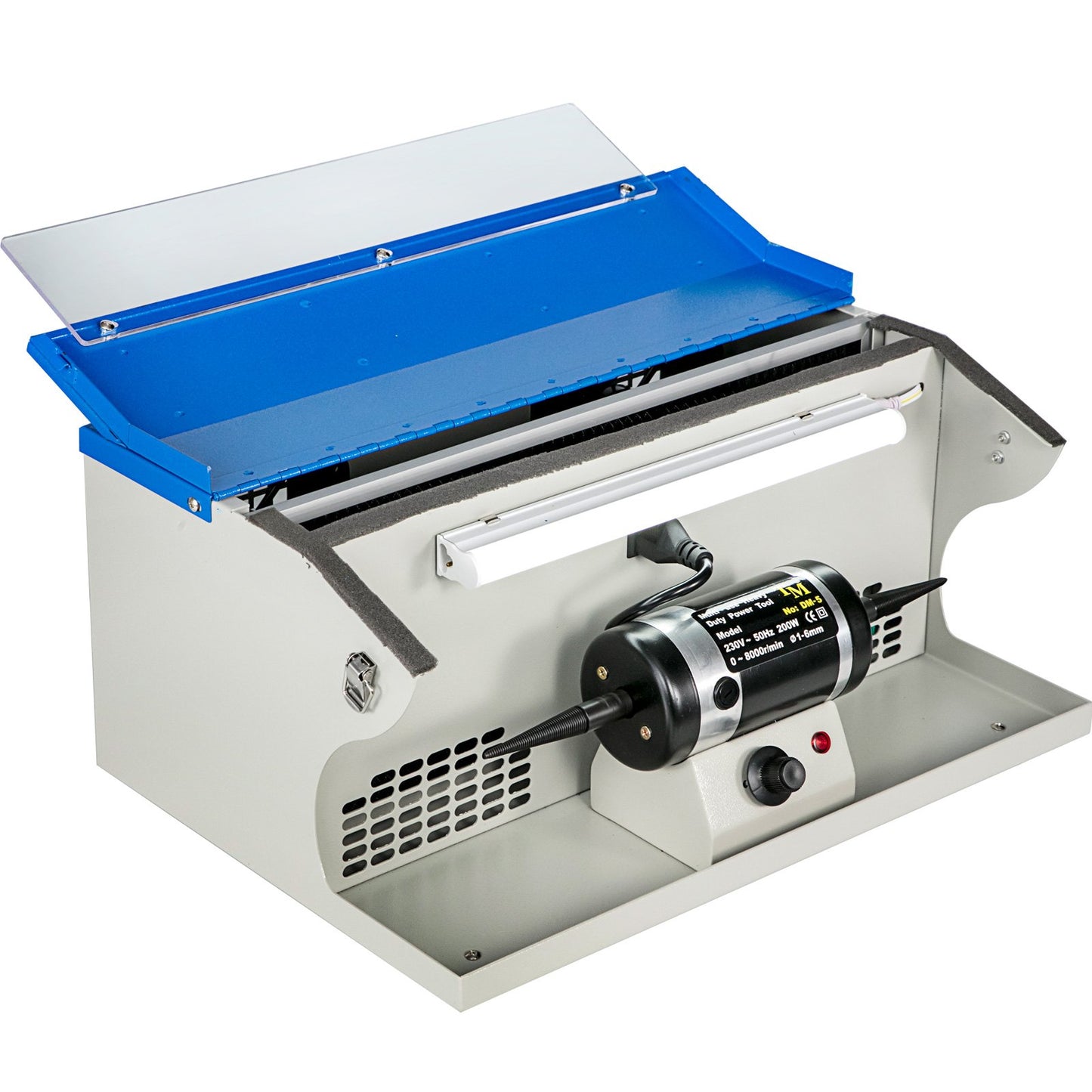 Schmuckpoliermaschine, Tischpoliermaschine, Staubabsaugung, Poliertisch, Poliermaschine mit Licht