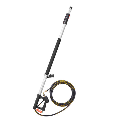 Pressure Washer Telescoping Wand, 24 ft, 4000 psi, Telescopic Spray Wand with Power Washer Extension Wands, Gutter Cleaner, Pivoting Coupler, 7 Spray Nozzle Tips and Adjustable Support Harness