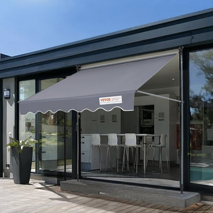 Manuell einziehbare Markise, 198 cm (78 Zoll) breite, einziehbare Terrassenmarkise mit Sonnenschutz, verstellbare Terrassentür- und Fenstermarkise mit 99 cm (39 Zoll) breitem Sonnenschutzvorhang für Garten, Terrasse und Balkon