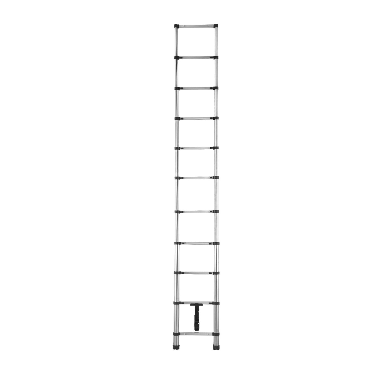 Telescoping Ladder, 3140mm Stainless Steel Lightweight Extension Ladder, Multi-Button Retraction Collapsible Ladders, 150 kg Capacity & Non-Slip Feet, Portable 11-Step Ladders for Home RV Loft