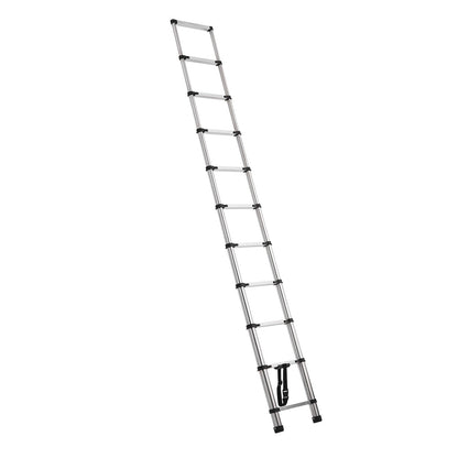 Telescoping Ladder, 3140mm Stainless Steel Lightweight Extension Ladder, Multi-Button Retraction Collapsible Ladders, 150 kg Capacity & Non-Slip Feet, Portable 11-Step Ladders for Home RV Loft