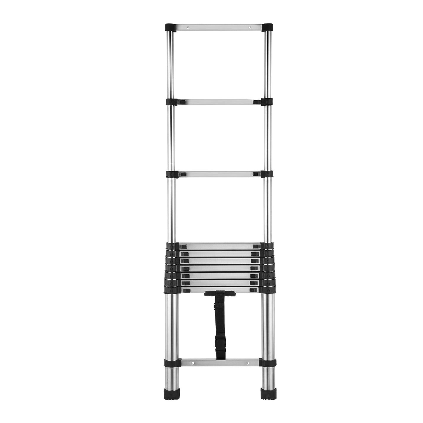 Telescoping Ladder, 3140mm Stainless Steel Lightweight Extension Ladder, Multi-Button Retraction Collapsible Ladders, 150 kg Capacity & Non-Slip Feet, Portable 11-Step Ladders for Home RV Loft