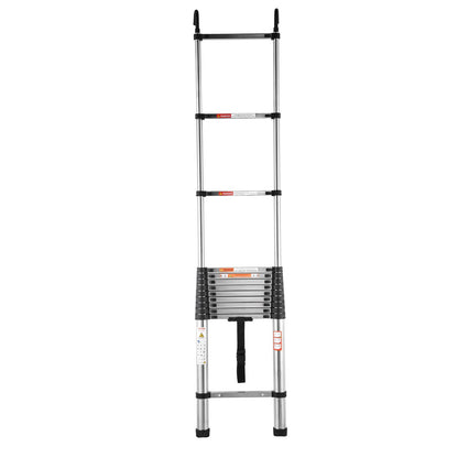 Telescoping Ladder, 5030mm Stainless Steel Lightweight Extension Ladder, Multi-Button Retraction Collapsible Ladders, 150 kg Capacity & Non-Slip Feet, Portable 13-Step Ladders for Home RV Loft