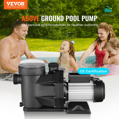 1100 W(1.5HP) Above Ground Pool Pump, 220V-240V, 1450 / 2860 RPM Dual Speed Pump 1100W, 27800 L/H Max. Flow Powerful Pump, Energy Saving Swimming Pool Pump for Above Ground Pool, CE Certification