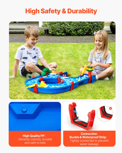 Wassertisch für Kleinkinder, Spielset mit Wasserlauf für Kinder, Sommer-Wasserpark-Spielset für Garten, Rasen und Strand mit 39 Zubehörteilen, sensorischer Spieltisch für Jungen und Mädchen ab 3 Jahren