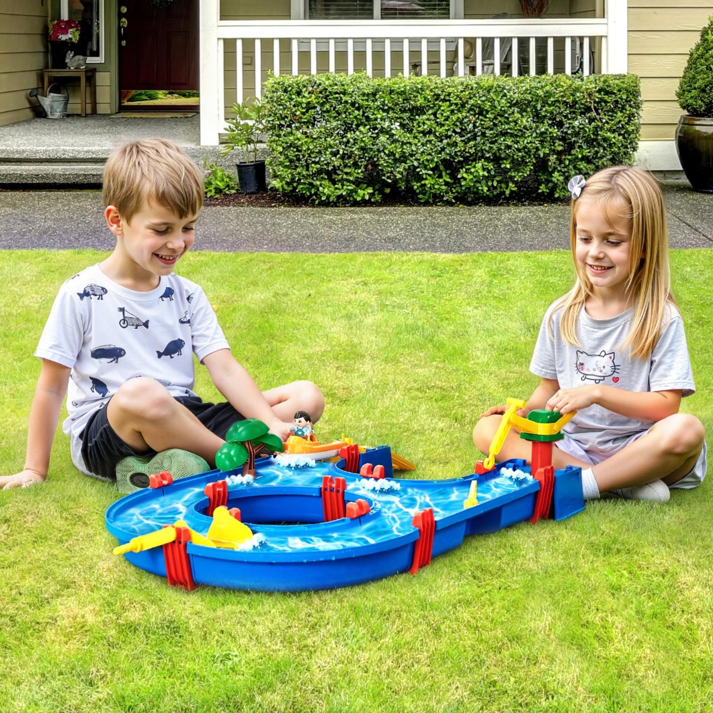 Wassertisch für Kleinkinder, Spielset mit Wasserlauf für Kinder, Sommer-Wasserpark-Spielset für Garten, Rasen und Strand mit 39 Zubehörteilen, sensorischer Spieltisch für Jungen und Mädchen ab 3 Jahren