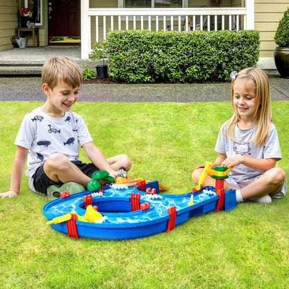 Wassertisch für Kleinkinder, Spielset mit Wasserlauf für Kinder, Sommer-Wasserpark-Spielset für Garten, Rasen und Strand mit 39 Zubehörteilen, sensorischer Spieltisch für Jungen und Mädchen ab 3 Jahren