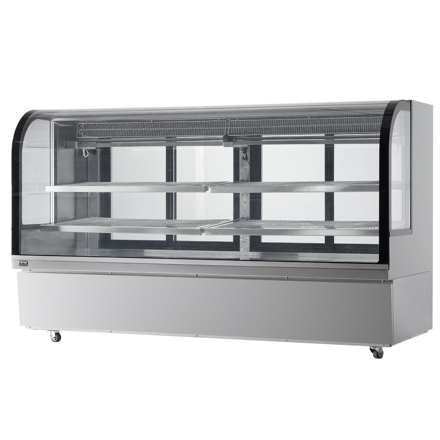 Refrigerated Display Case, 32 Cu.Ft./901L Large Pastry Display Case, 4-Tier Commercial Display Refrigerator with LED Lighting, Downdraft Cooling, Movable with Casters, for Bakery