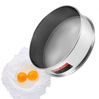 Mehlsieb, feinmaschig, 150 Mesh, aus lebensmittelechtem Edelstahl 304, 32 cm (12,6 Zoll) Durchmesser, 5 Maschenweiten für Mungbohnen, Reis, Mehl und Perlmehl