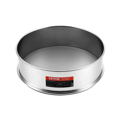 Feinmaschiges Mehlsieb, 40 Mesh, lebensmittelechter Edelstahl 304, Durchmesser 32 cm (12,6 Zoll), 5 Maschenweiten für Mungbohnen, Reis, Mehl und Perlmehl