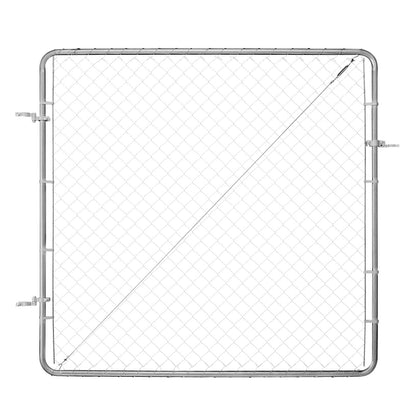 Chain Link Fence Gate, 70 x 72 in, Adjustable Chain Link Fence Panel, Fit 3 ft (W) x 4 ft (H) Garden Fence Gate Opening, Rust-Resistant Galvanized Fencing Gate for Farm Posts Not Included