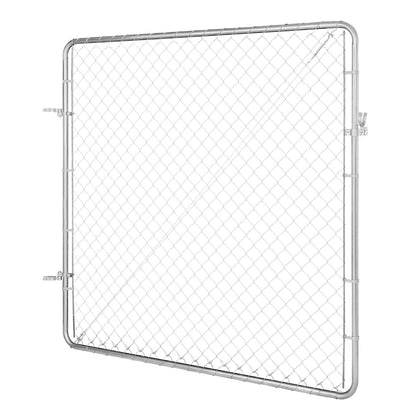 Chain Link Fence Gate, 70 x 72 in, Adjustable Chain Link Fence Panel, Fit 3 ft (W) x 4 ft (H) Garden Fence Gate Opening, Rust-Resistant Galvanized Fencing Gate for Farm Posts Not Included