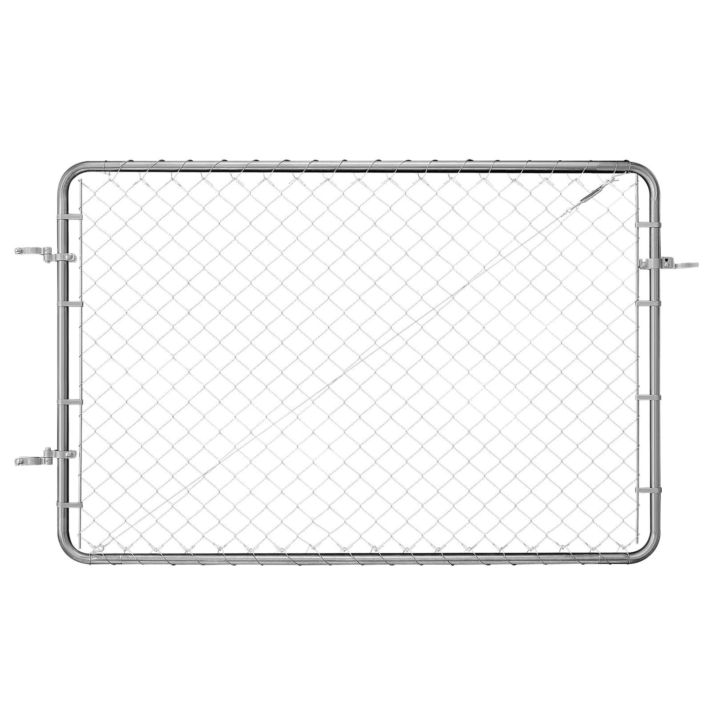 Chain Link Fence Gate, 72 x 48 in, Adjustable Chain Link Fence Panel, Fit 2.2-6 ft (W) x 6 ft (H) Garden Fence Gate Opening, Rust-Resistant Galvanized Fencing Gate for Farm, Posts Not Included