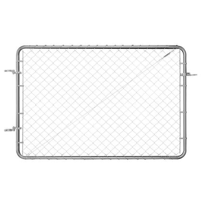 Chain Link Fence Gate, 72 x 48 in, Adjustable Chain Link Fence Panel, Fit 2.2-6 ft (W) x 6 ft (H) Garden Fence Gate Opening, Rust-Resistant Galvanized Fencing Gate for Farm, Posts Not Included