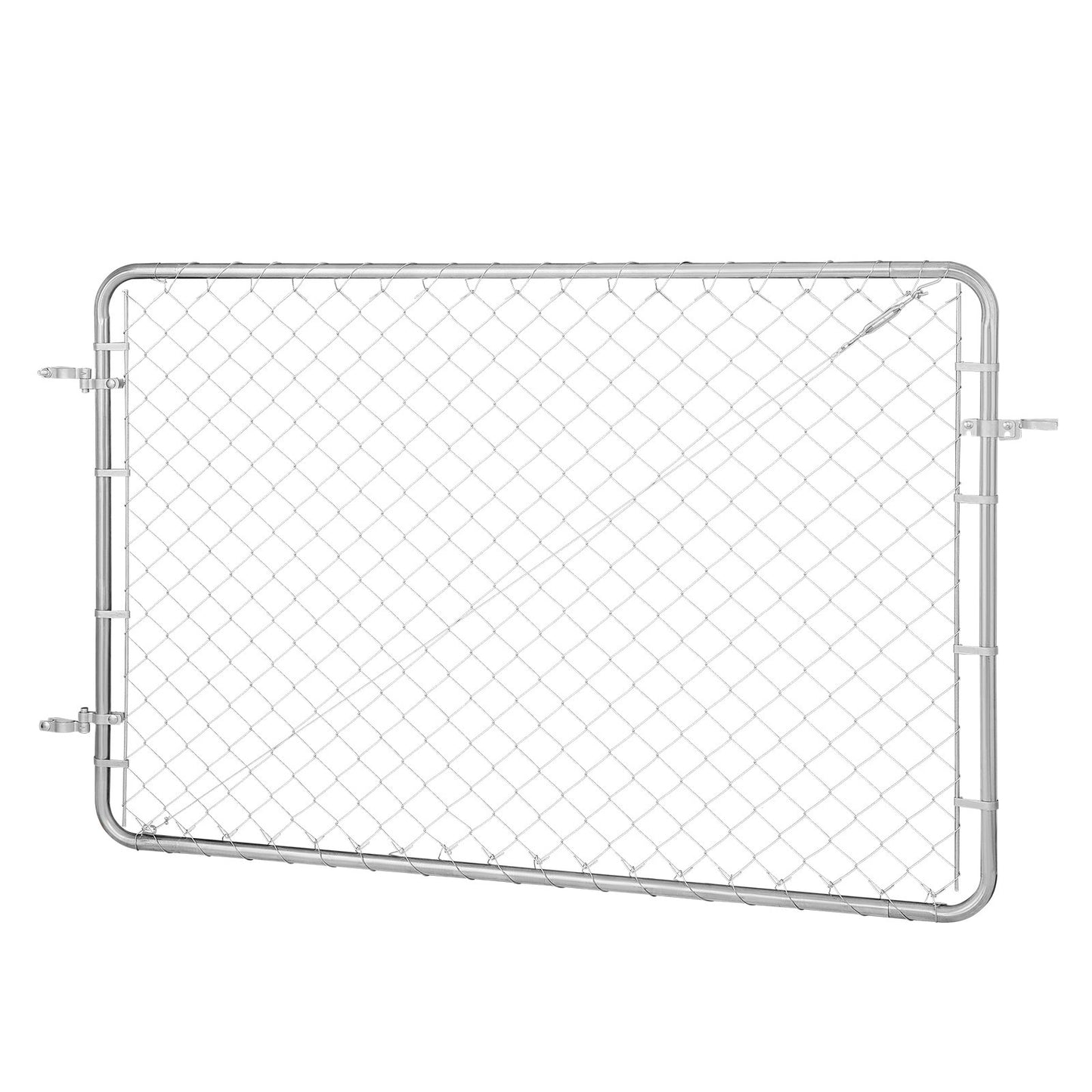 Chain Link Fence Gate, 72 x 48 in, Adjustable Chain Link Fence Panel, Fit 2.2-6 ft (W) x 6 ft (H) Garden Fence Gate Opening, Rust-Resistant Galvanized Fencing Gate for Farm, Posts Not Included