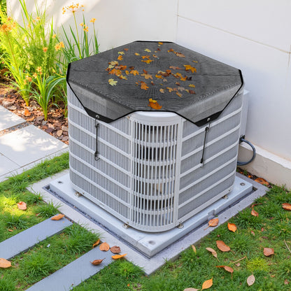 Air Conditioner Cover for Outside Units, 710 x 710 mm Central AC Cover for Air Conditioning Unit, Top Universal Mesh Defender Tear-Resistant Easy Install for Outdoor Outside All Seasons, Black
