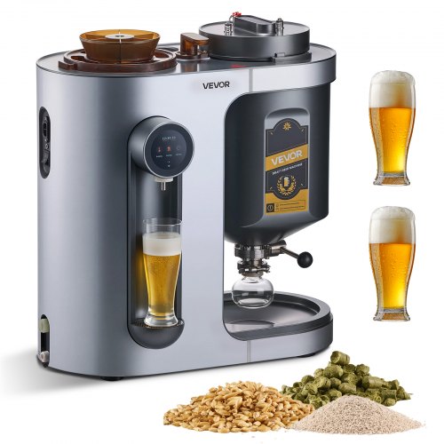 Automatic Home Beer Brewer, 13L All-in-One Home Brew Machine, 1500W Power Electric Beer Brewing Machine with Mash Boil Device, 304 Stainless Steel Inner Tank, Auto Temp & Pressure Control