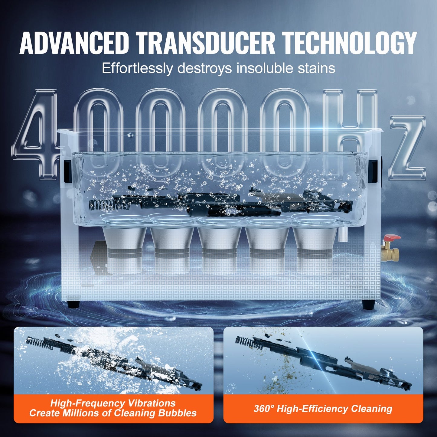 10-Liter-Ultraschall-Waffenreiniger, 300-W-Profi-Ultraschallreinigungsgerät mit Timer und Heizung, 40-kHz-Digital-Ultraschallreiniger mit Korb für Waffenteile, Munition und Militärbedarf