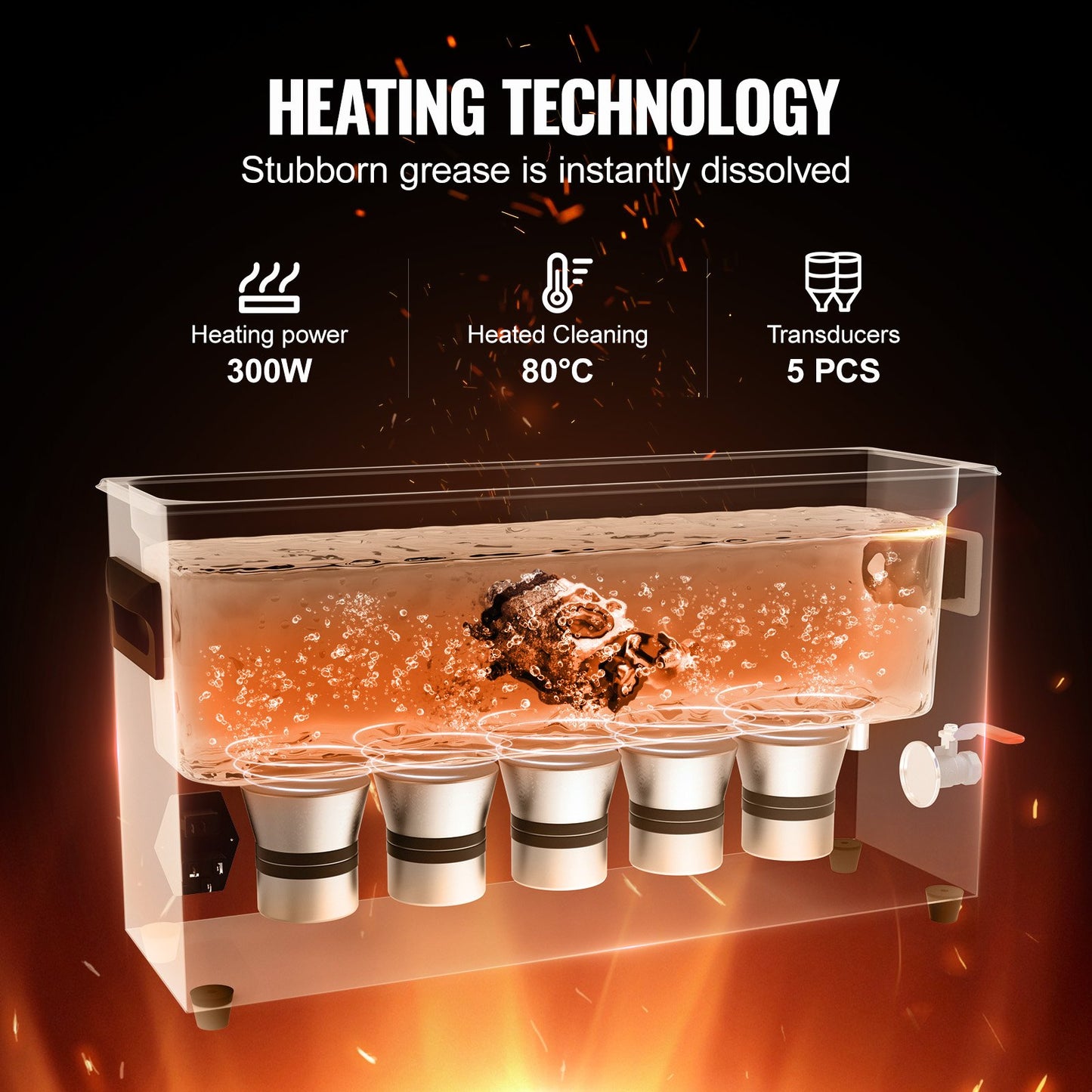 10-Liter-Ultraschall-Waffenreiniger, 300-W-Profi-Ultraschallreinigungsgerät mit Timer und Heizung, 40-kHz-Digital-Ultraschallreiniger mit Korb für Waffenteile, Munition und Militärbedarf