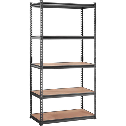 Storage Shelving Unit, 5-Tier Adjustable, 2000 lbs Capacity, Heavy Duty Garage Shelves Metal Organizer Utility Rack, Black, 35" L x 18" W x 71" H for Kitchen Pantry Basement Bathroom Laundry