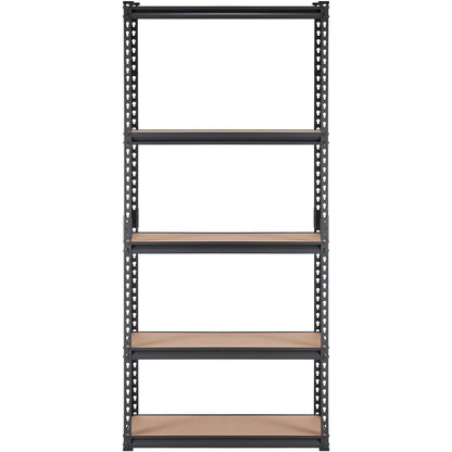 Storage Shelving Unit, 5-Tier Adjustable, 2000 lbs Capacity, Heavy Duty Garage Shelves Metal Organizer Utility Rack, Black, 35" L x 18" W x 71" H for Kitchen Pantry Basement Bathroom Laundry