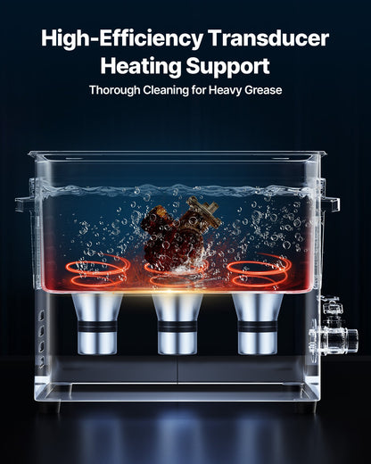 10-Liter-Ultraschallreiniger, professionelles Ultraschallreinigungsgerät mit Reinigungskorb und Digitalanzeige, 180 W, Edelstahl, 40 kHz, Reinigungsgerät für Uhren, Rasierer, Schmuck, Münzen und mehr