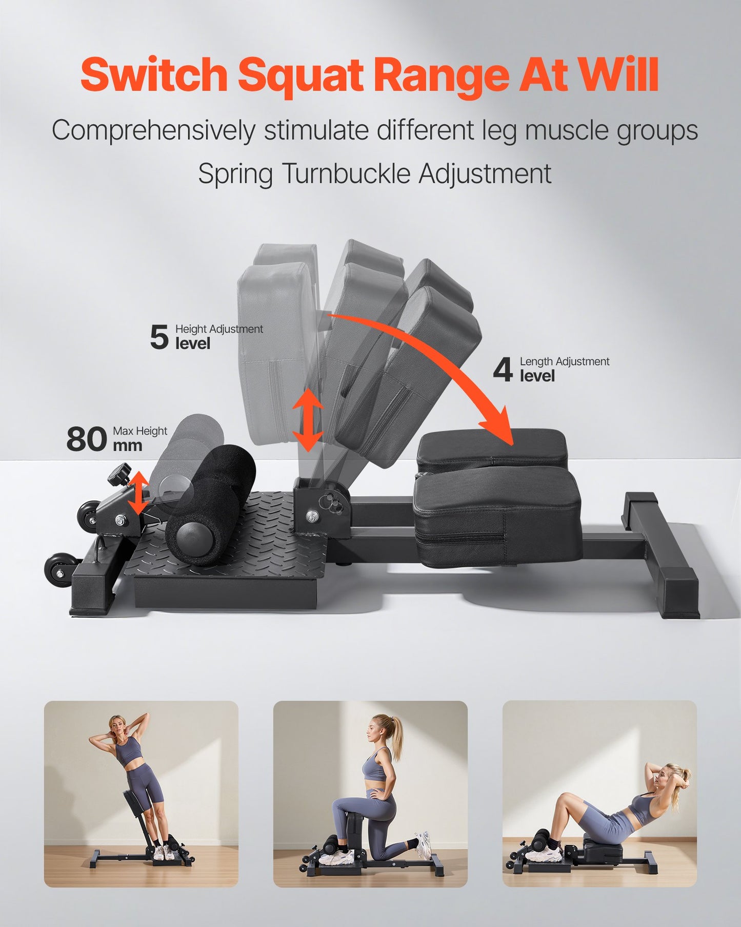 Sissy-Squat-Maschine, multifunktionale Sissy-Squat-Bank für tiefes Beinmuskeltraining, einfach aufzubauen und zusammenklappbar, Trainingsgerät für Rumpf, Taille und Gesäß, Beintrainingsgerät für das Heim-Fitnessstudio, Schwarz