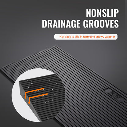 1,6 Zoll (ca. 4 cm) hohe, zuschneidbare Schwellenrampe für Kehrroboter, 35,4 Zoll (ca. 90 cm) breite Rollstuhlrampe aus Naturkautschuk, rutschfeste Vollgummirampe mit doppelseitigem Klebeband für Türen, Einfahrten, Badezimmer und glatte Fliesen.