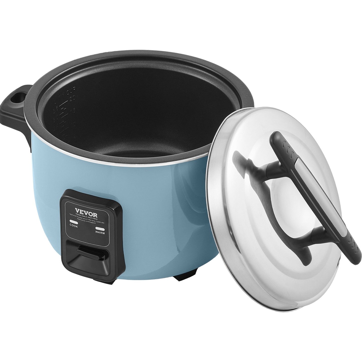 Gewerblicher Reiskocher, 40-Tassen-Reiskocher, 8-Liter-Reiskocher mit Warmhaltefunktion, antihaftbeschichtetem Innentopf, Schnellkochfunktion und 24-Stunden-Warmhaltefunktion, inklusive Reisbecher und Reislöffel, für Restaurants