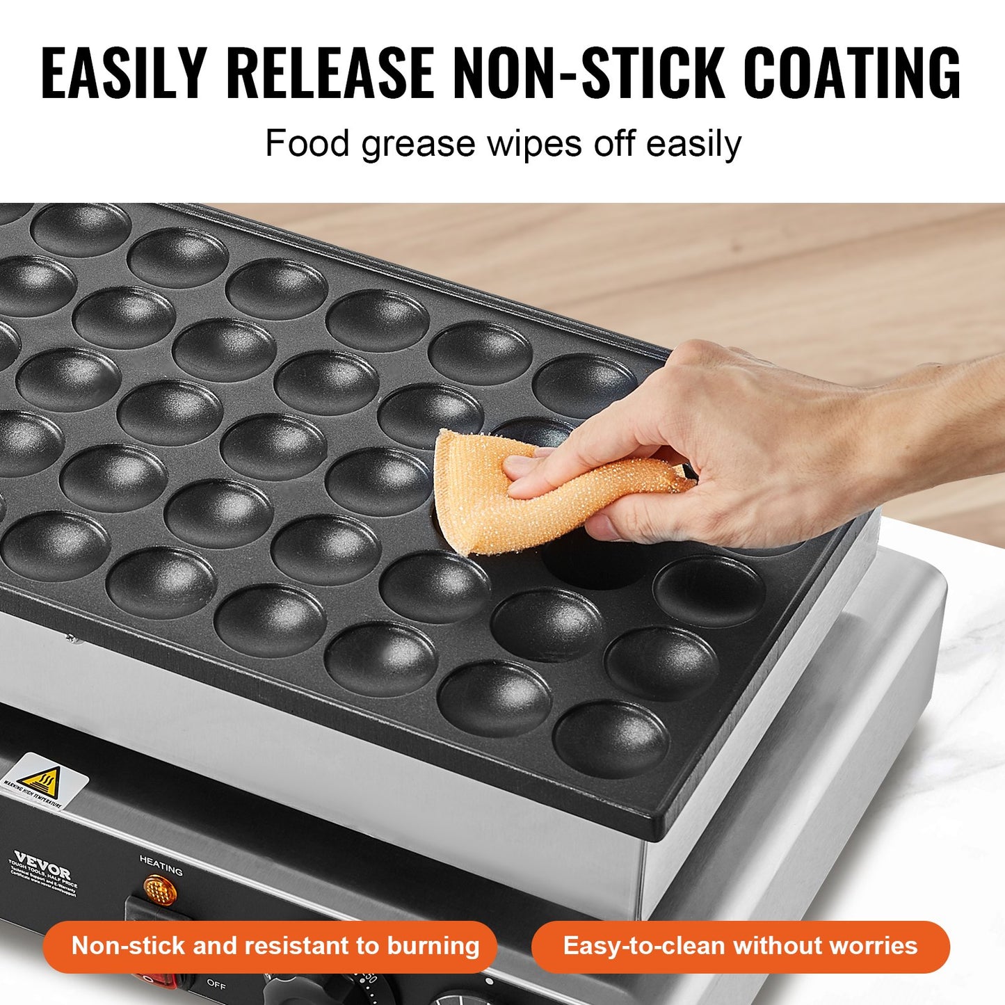 Mini-Pfannkuchenmaschine (50 Stück, 43 mm Durchmesser), Dorayaki-Backmaschine, 1700 W, elektrischer Poffertjes-Grill für den gewerblichen Einsatz, antihaftbeschichteter Edelstahl, Temperatur- und Zeitregelung, für Küche und Restaurant