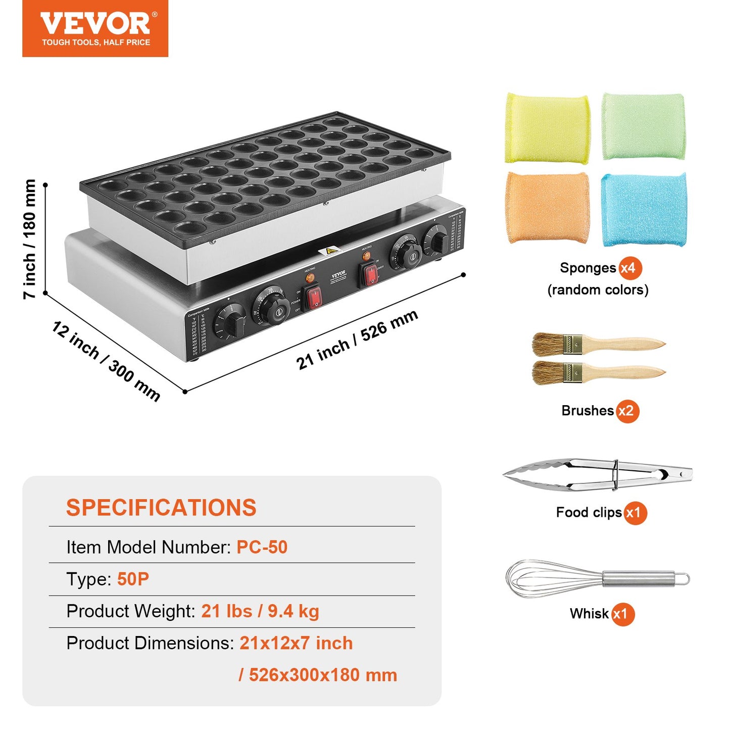 Mini-Pfannkuchenmaschine (50 Stück, 43 mm Durchmesser), Dorayaki-Backmaschine, 1700 W, elektrischer Poffertjes-Grill für den gewerblichen Einsatz, antihaftbeschichteter Edelstahl, Temperatur- und Zeitregelung, für Küche und Restaurant