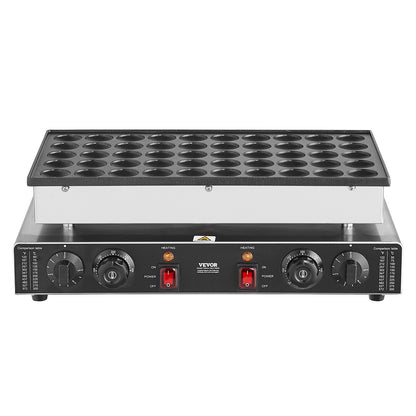 Mini-Pfannkuchenmaschine (50 Stück, 43 mm Durchmesser), Dorayaki-Backmaschine, 1700 W, elektrischer Poffertjes-Grill für den gewerblichen Einsatz, antihaftbeschichteter Edelstahl, Temperatur- und Zeitregelung, für Küche und Restaurant