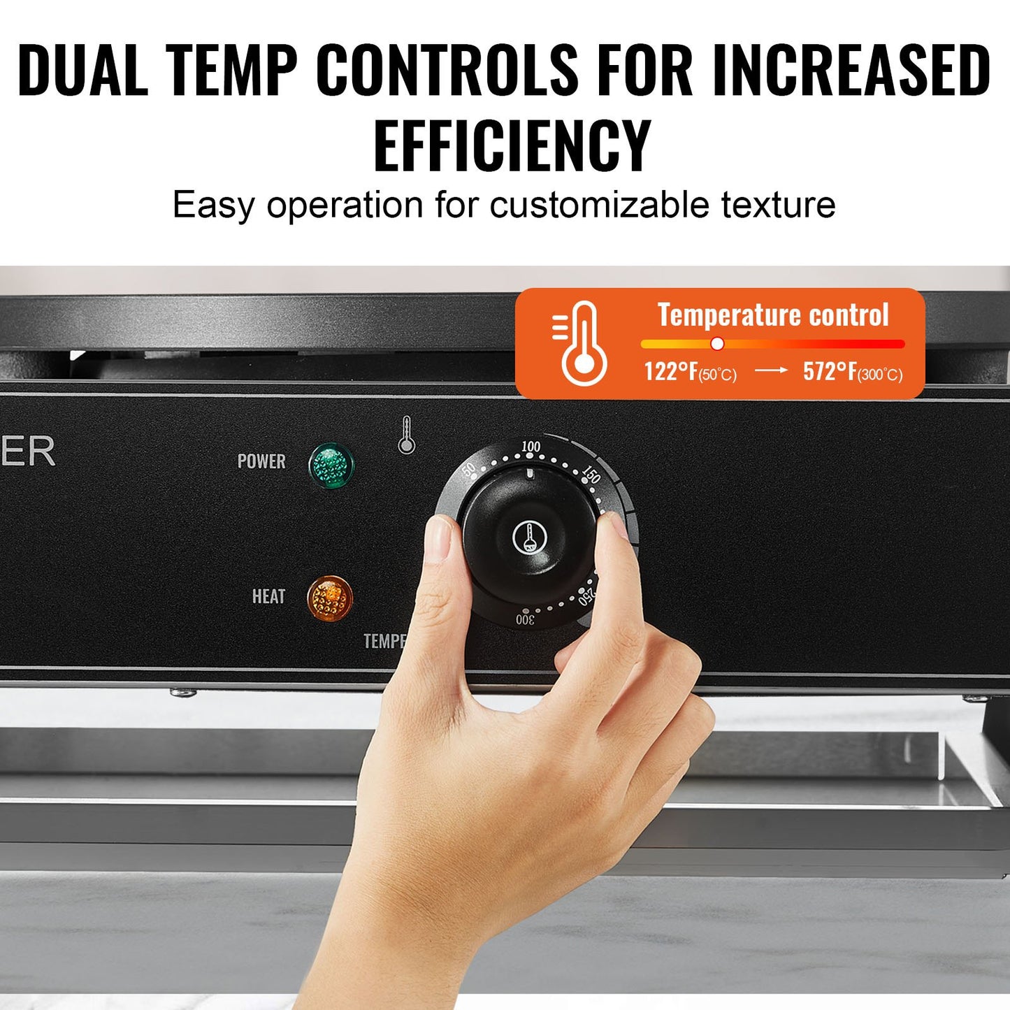 Elektrischer Crêpe-Maker, 40 cm Doppelkopf-Crêpe-Maschine für den gewerblichen Einsatz, 3400 W, flache Crêpe-Platte, antihaftbeschichteter Edelstahl, runder Tischherd für Müsli und Pfannkuchen, Temperaturregelung