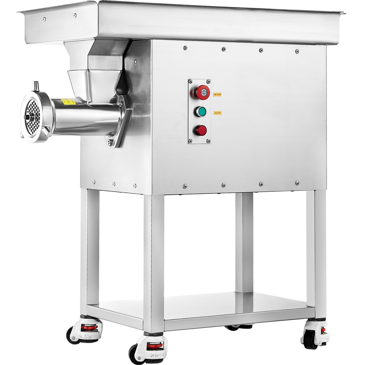 Fleischwolf, elektrischer Fleischwolf mit 10 kg/min Kapazität, inklusive Messer, Lochscheibe, Wurstfüller, Edelstahl-Gewerbe-Fleischwolf für Küche, Restaurant, Metzgerei