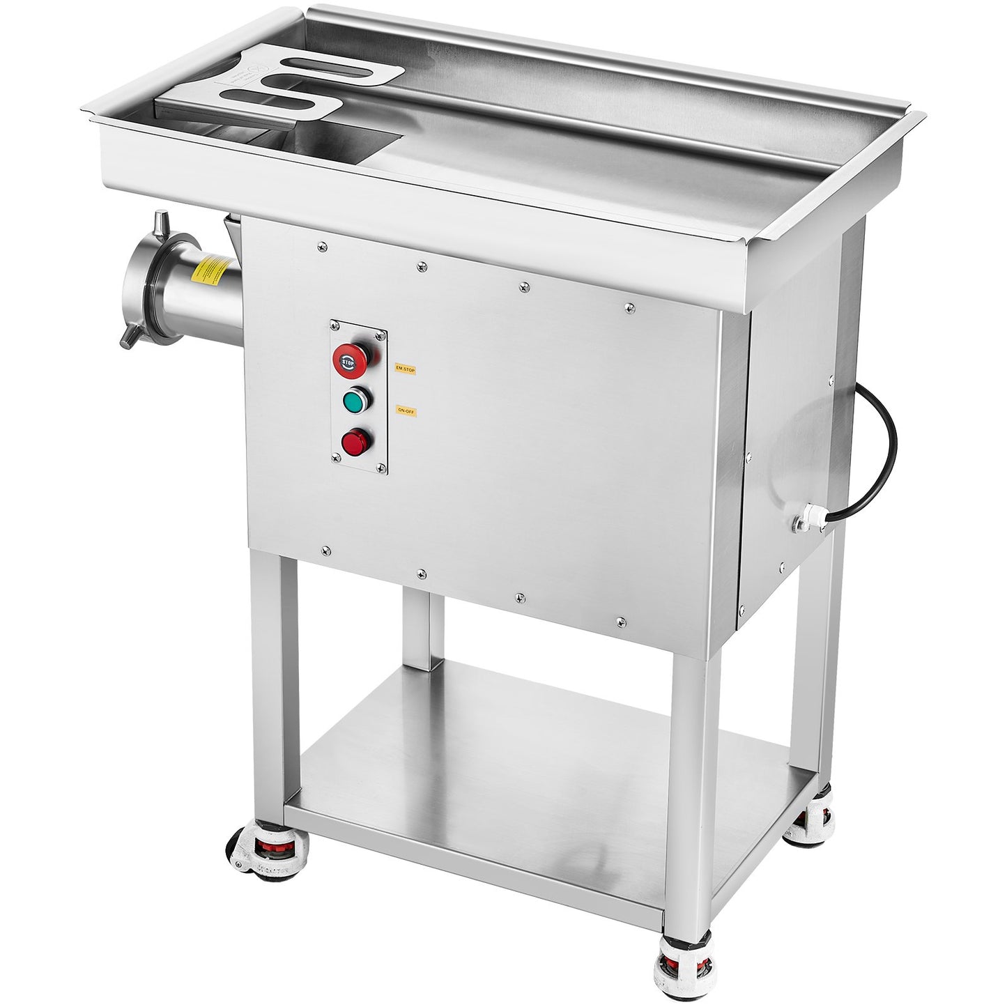 Fleischwolf, elektrischer Fleischwolf mit 10 kg/min Kapazität, inklusive Messer, Lochscheibe, Wurstfüller, Edelstahl-Gewerbe-Fleischwolf für Küche, Restaurant, Metzgerei