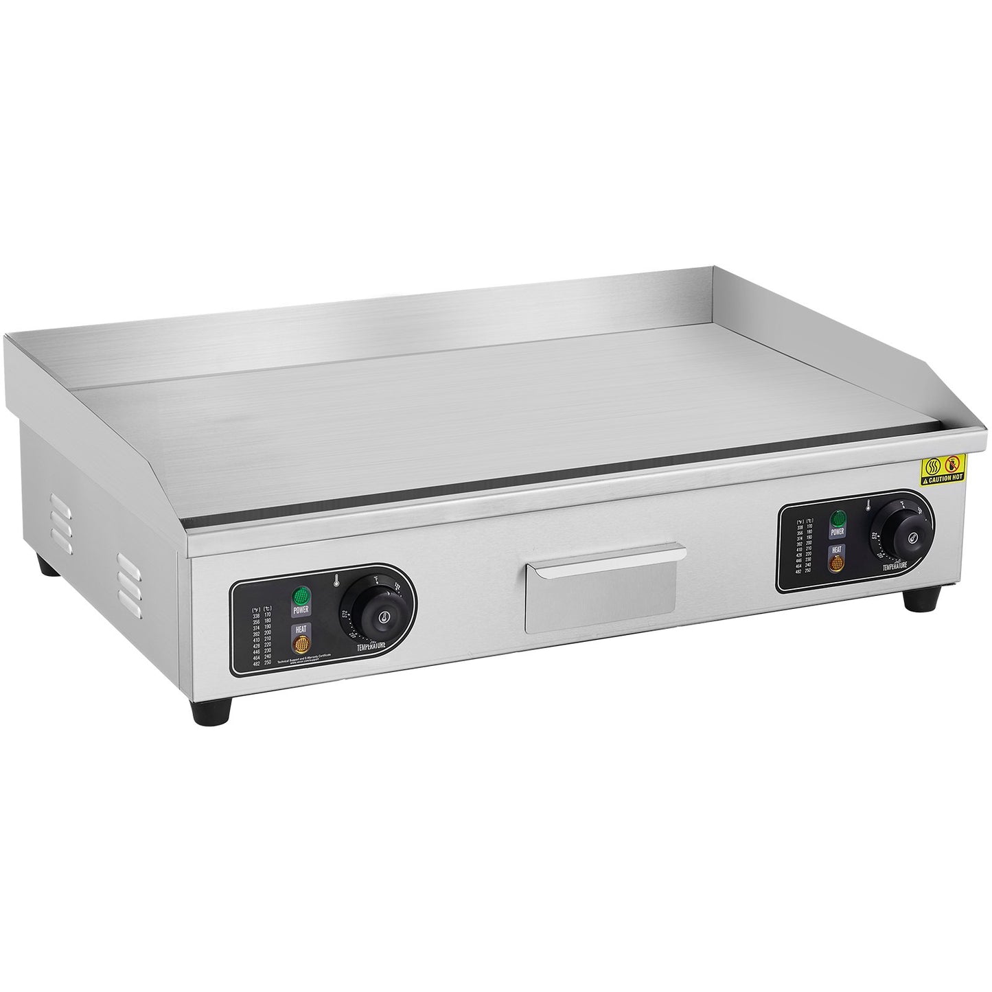 Gewerblicher elektrischer Grill, 4400 W Tischgrill mit flacher Oberfläche, einstellbare Temperatur von 50 °C bis 300 °C, 73 x 40 x 1 cm Edelstahl-Grillplatte mit 2 Schaufeln, für Zuhause oder Restaurant (ohne Stecker)