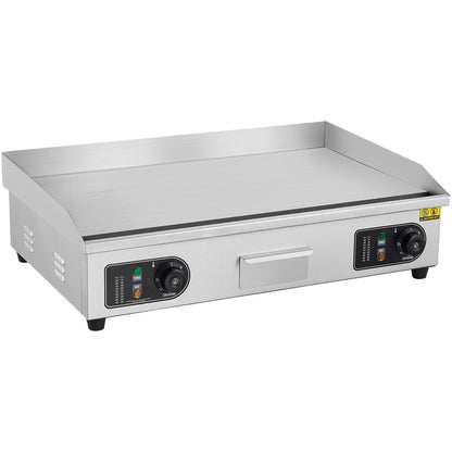 Gewerblicher elektrischer Grill, 4400 W Tischgrill mit flacher Oberfläche, einstellbare Temperatur von 50 °C bis 300 °C, 73 x 40 x 1 cm Edelstahl-Grillplatte mit 2 Schaufeln, für Zuhause oder Restaurant (ohne Stecker)