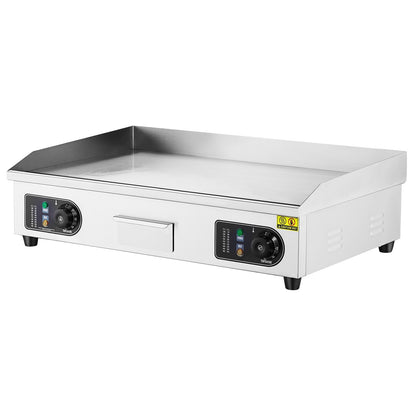 Gewerblicher elektrischer Grill, 4400 W Tischgrill mit flacher Oberfläche, einstellbare Temperatur von 50 °C bis 300 °C, 73 x 40 x 1 cm Edelstahl-Grillplatte mit 2 Schaufeln, für Zuhause oder Restaurant (ohne Stecker)