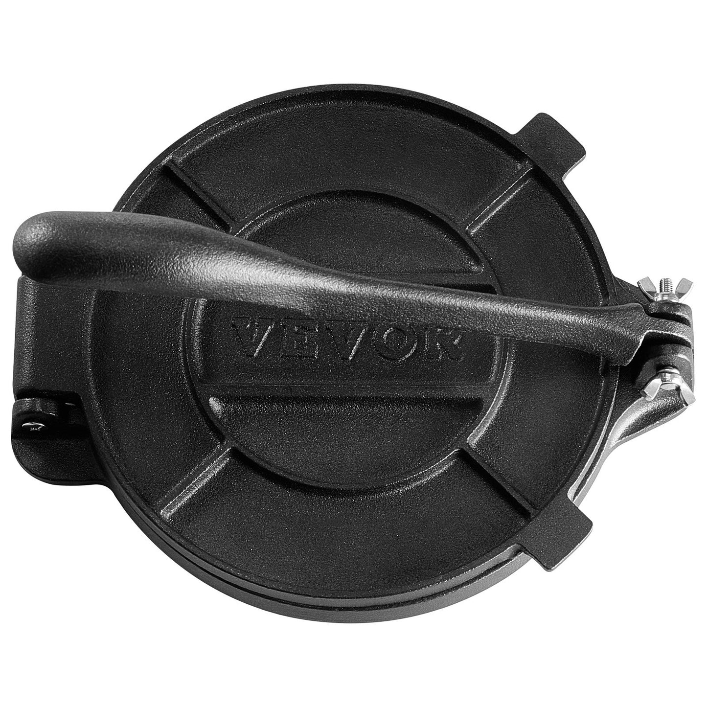 Tortilla Press, 8 Inch Tortilla and Roti Maker, Cast Iron Heavy Duty Tortilladora Press, Pre-Seasoned Pataconera Maker with 100 Pcs Parchment Paper, Dough Maker for Flour Tortilla, Tawa, Silver