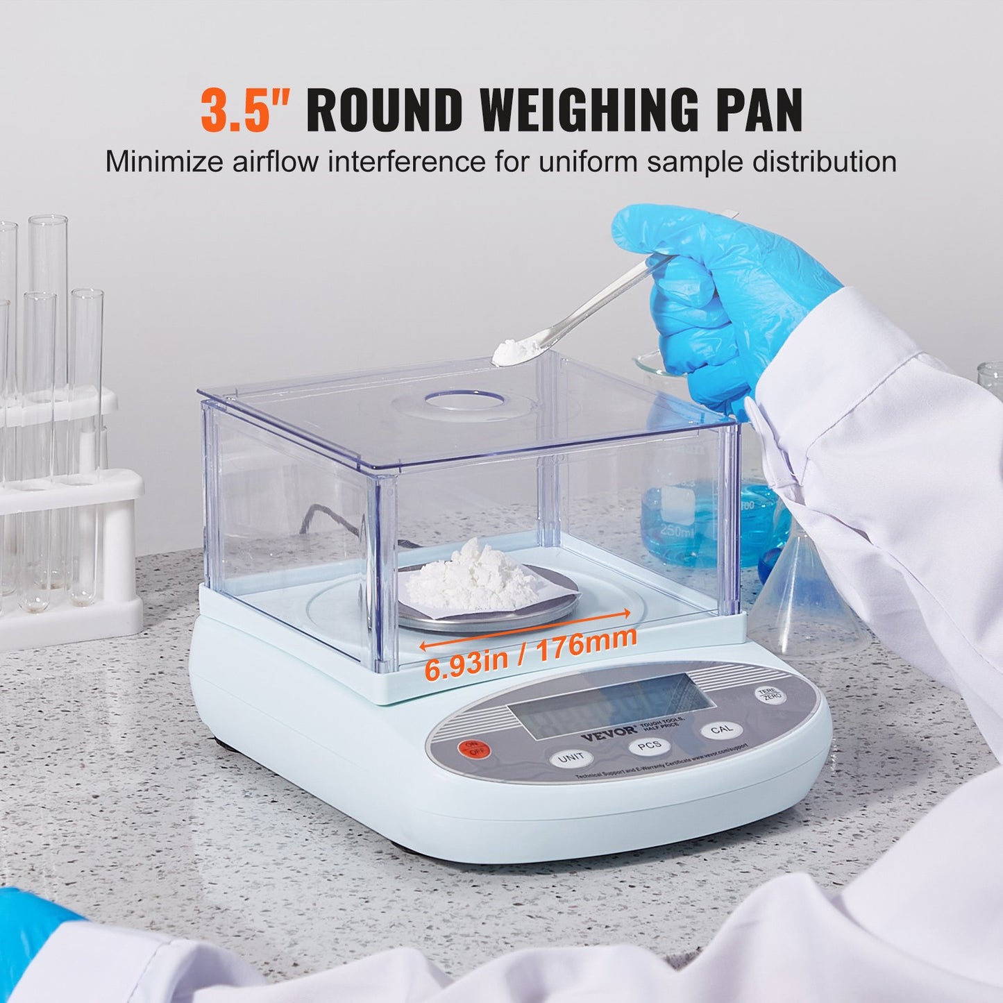 Analytical Balance, 500 gram x 0.001g Accuracy High Precision Lab Scale, 13 Units Conversion Electronic Scientific Laboratory Scale with Windshield, LCD Display Digital Jewelry Weighing Scale